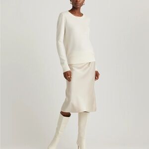 Quince Silk Midi Skirt in Champagne